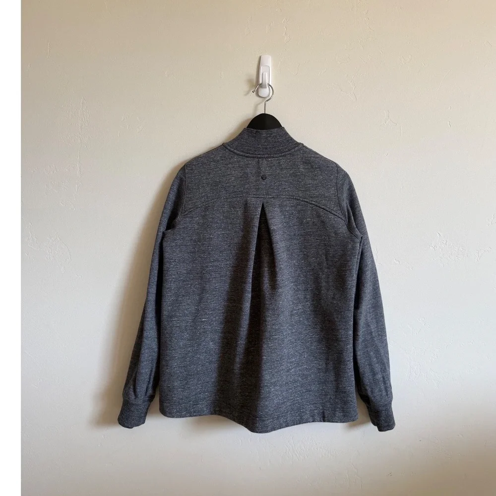 Lululemon Pleat to Street Bomber Jacket Snow Slub Cotton Fleece Athleisure